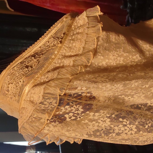 Jessica McLintock Gunnies Victorian Corset  Style Lace Pearl Button Blouse - Picture 9 of 11